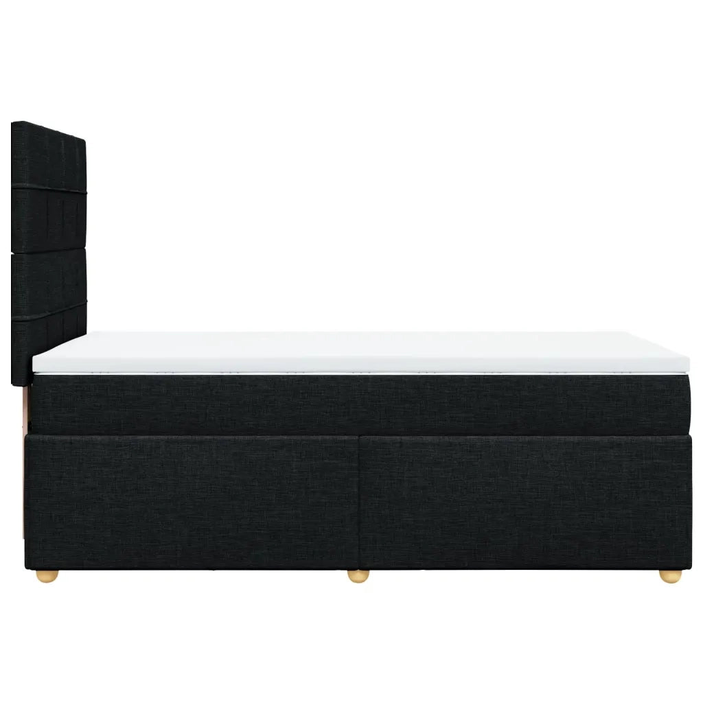 Giroletto a Molle con Materasso Nero 100x200 cm in Tessuto