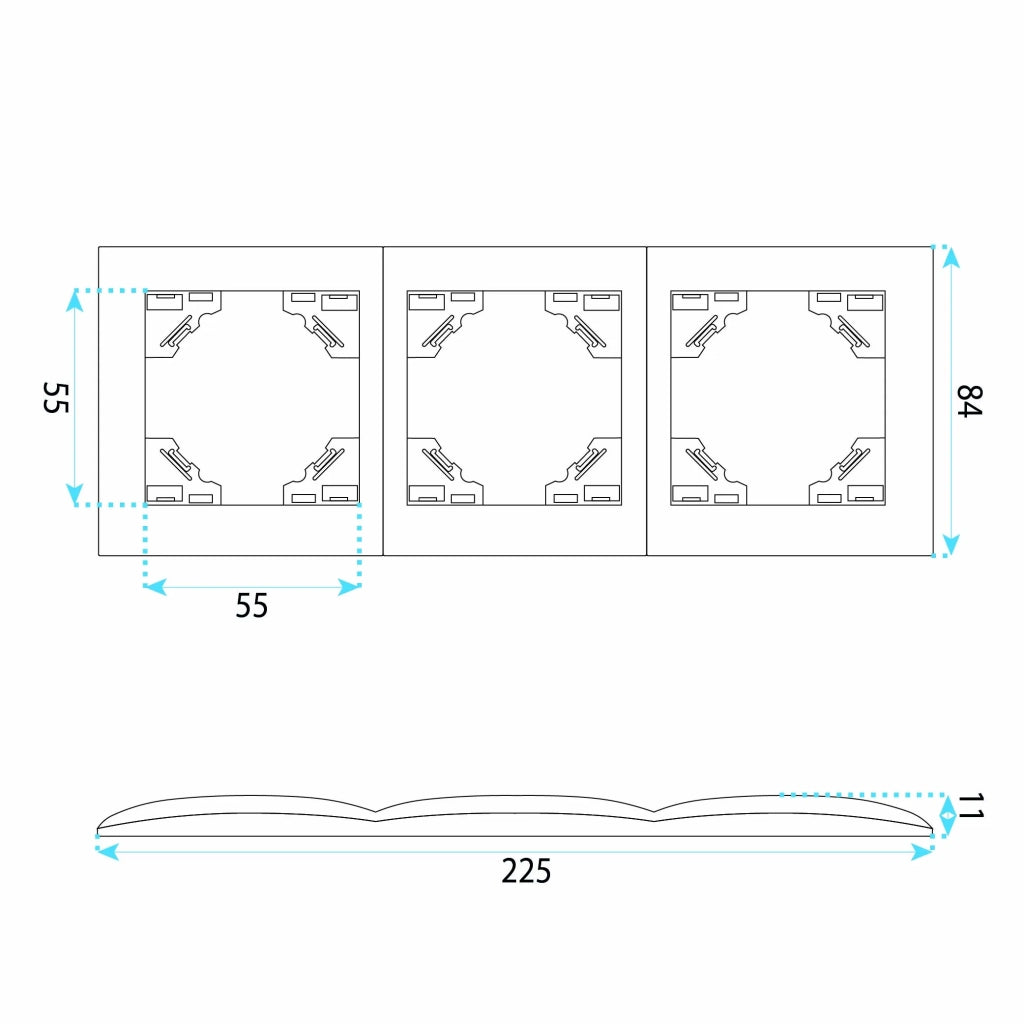 Placca Tripla Per Prese Oste Jnh015-3f White