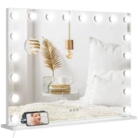 Specchio Trucco Luminoso LED Intensità Regolabile Specchio Ingrandente Porta Di Carica USB, 80 x 62 cm