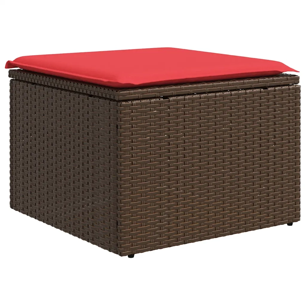 Set Divani da Giardino 10 pz con Cuscini Marrone in Polyrattan 3268744