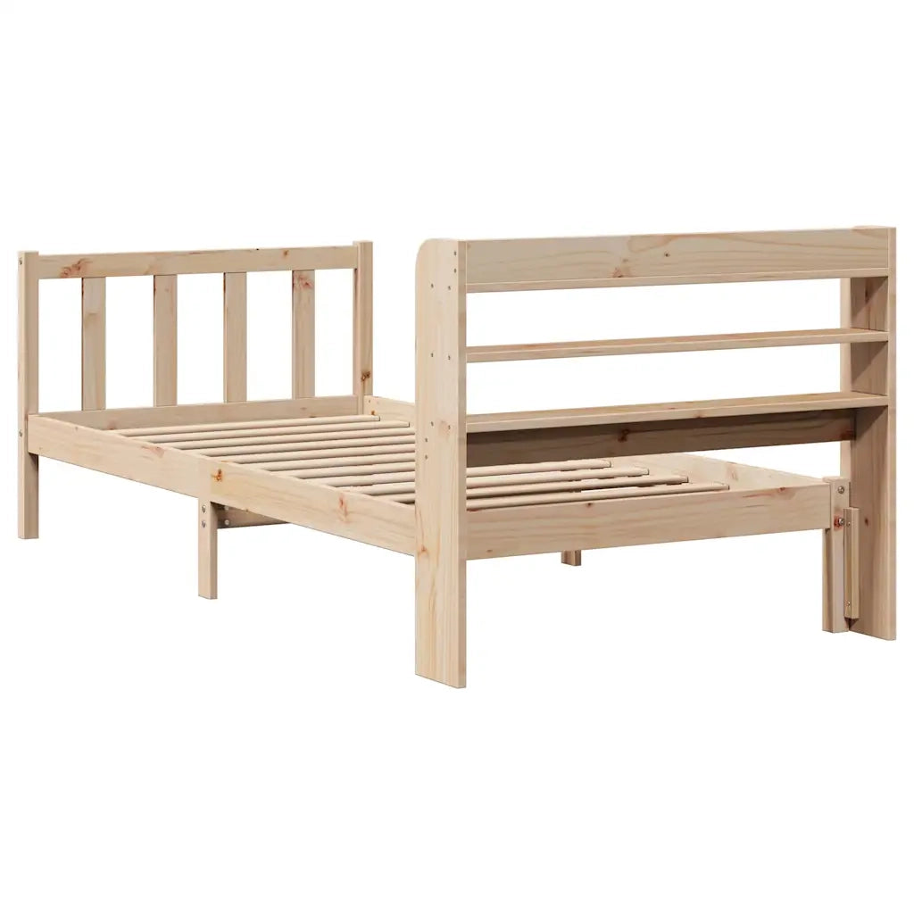 Letto senza Materasso-Struttura Letto 90x190 cm in Legno Massello di Pino 172833