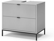 Mobile sottolavabo per bagno Eliza, Grigio, 70 x 63 cm Con 2 cassetti estraibili