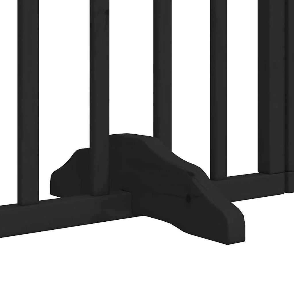 Cancelletto e porta di sicurezza per animali domestici 6 pannelli legno di pioppo nero 02_0023361