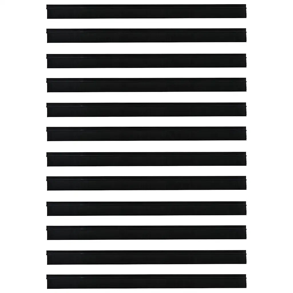 Spazzole per porte autoadesive 12 pcs Nero 100 cm