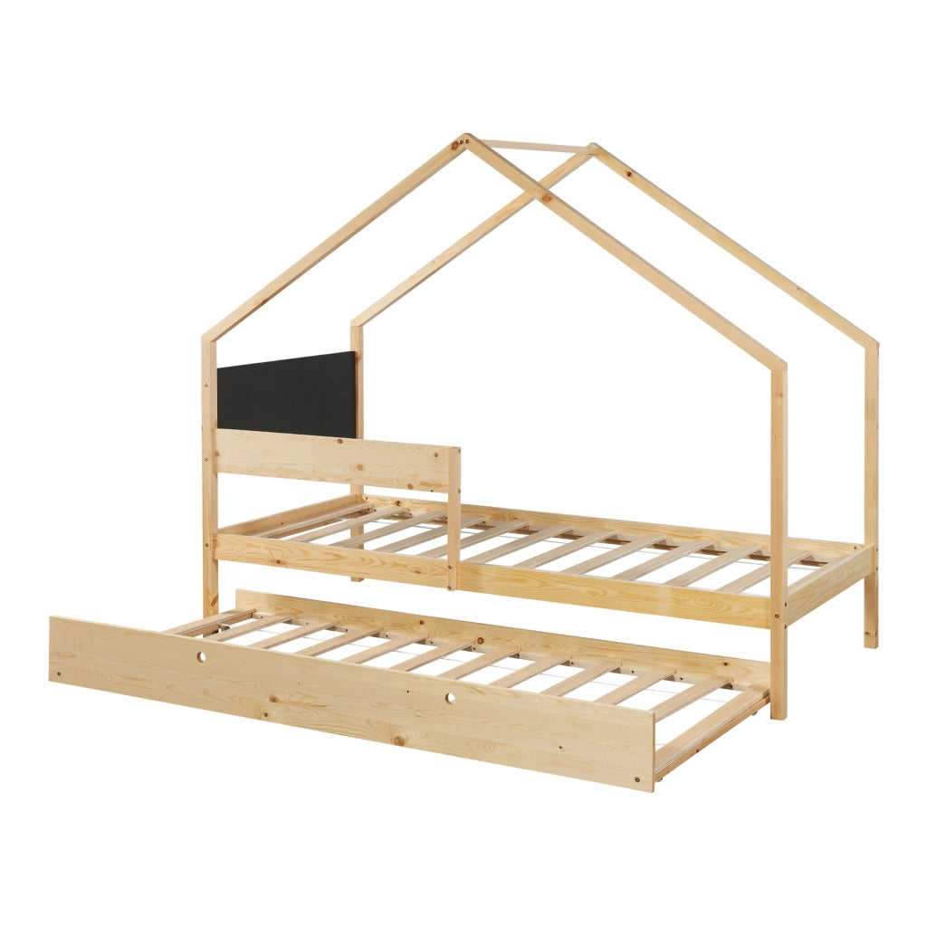 Letto Casetta per Cameretta Sodankylä con Secondo Letto Estraibile [en.casa]