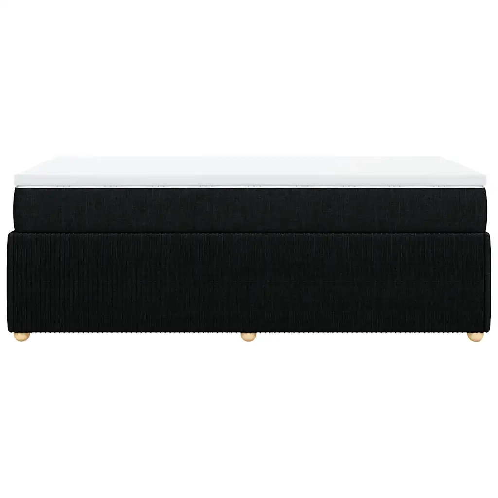 Giroletto a Molle con Materasso-Struttura Letto Nero 90x190 cm in Tessuto 834684