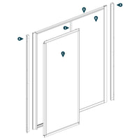 Ogomondo cabina doccia slide 2 lati cristallo temprato trasparente 140x80 + piatto doccia porcellana h6,5cm