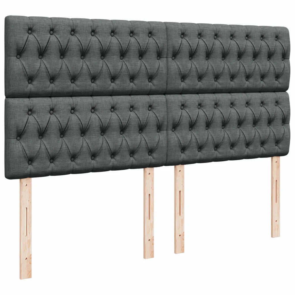 Giroletto a Molle con Materasso Grigio Scuro 180x200 cm Tessuto
