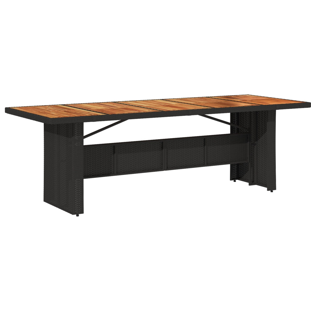 Set da Pranzo da Giardino da 9 Pezzi in Polyrattan Nero