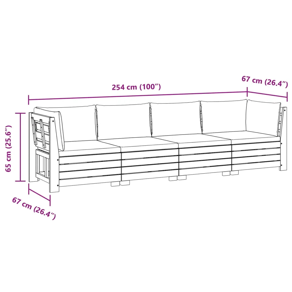 Set di divani da esterno con cuscino 4 Pezzo Marrone 3403086