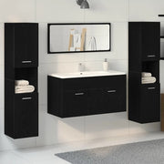 Set di mobili per il bagno 4 pcs Rovere Nero Legno multistrato 3334325