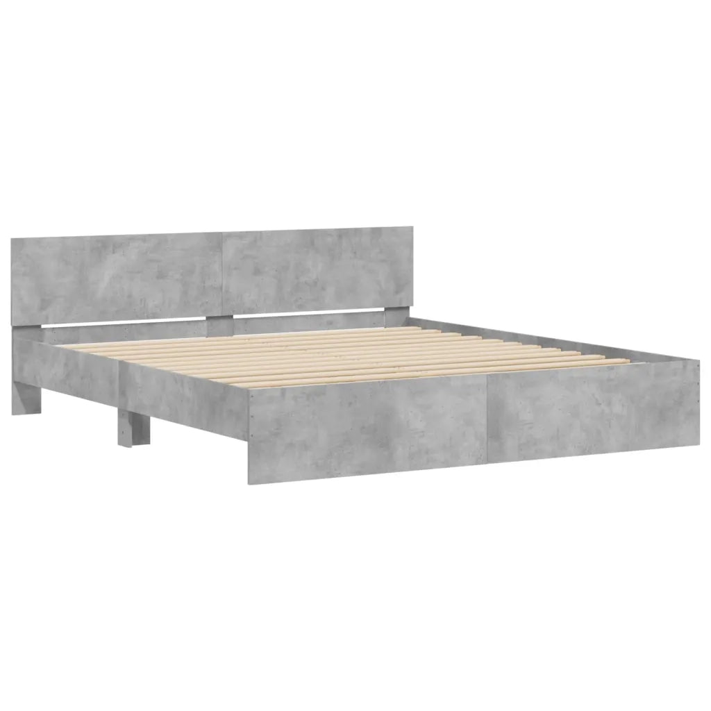 Giroletto con Testiera Grigio Cemento 180x200 cm 3207465