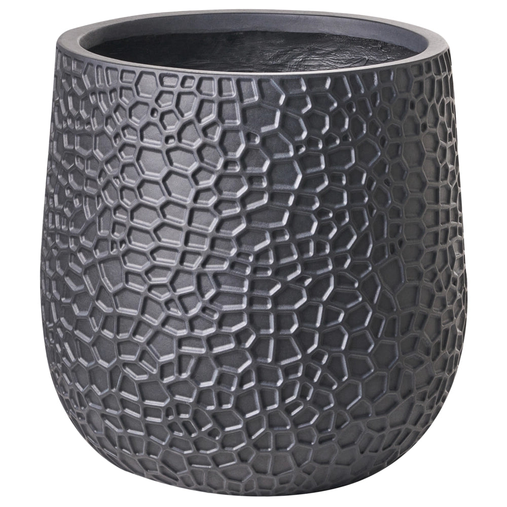 Vaso da fiori Nero Fioriera in fibra di argilla per uso interno ed esterno Rotonda 41 x 41 x 43 cm Decorativa Design moderno Soggiorno Giardino