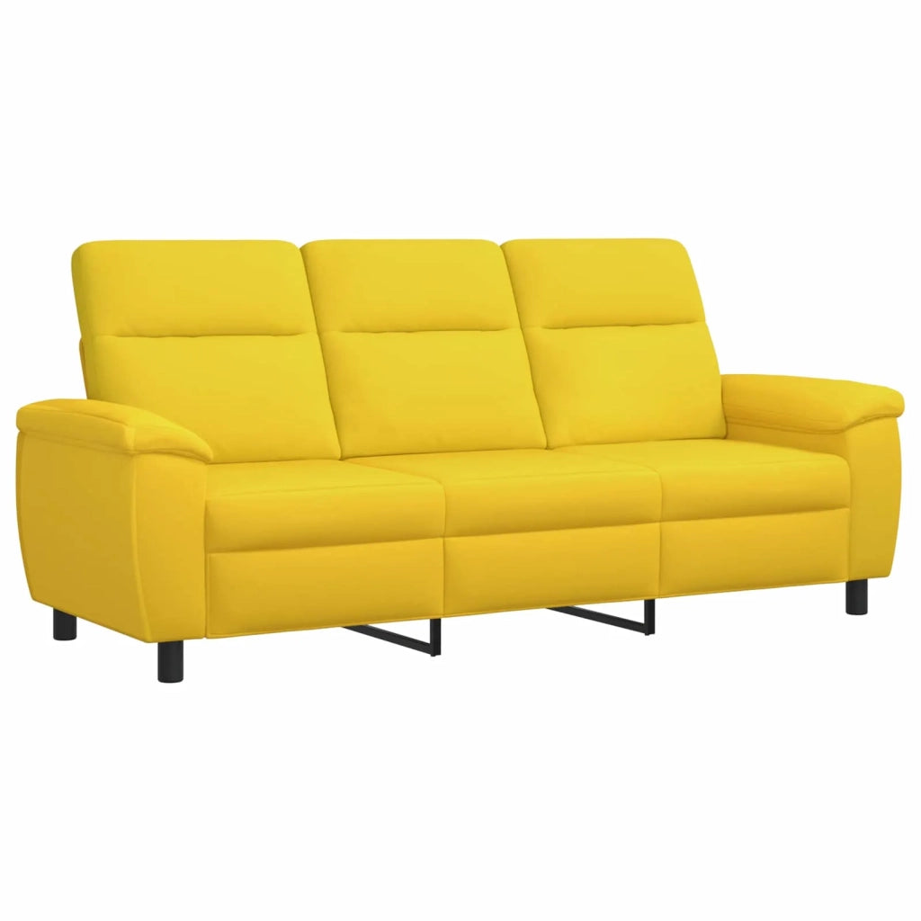 Set di divani 3 pcs Giallo Chiaro Tessuto 3430653