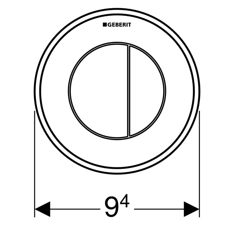 COMANDO PNEUMATICO 10 DOPPIO TASTO VERSIONE INCASSO Cromo Bianco GEBERIT 116.056.KJ.1