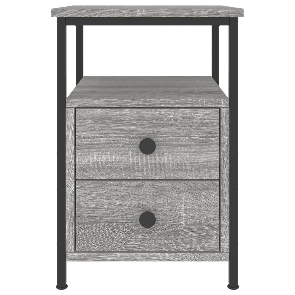 Comodini 2 pz Grigio Sonoma 34x35,5x50 cm in Legno Multistrato 826020