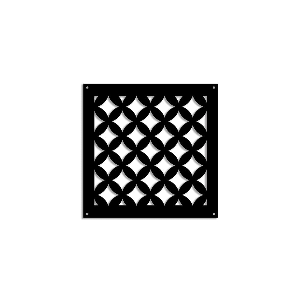 ROMBI - Pannello in PVC traforato - Parasole Colore: nero, Misura: 73x73 cm