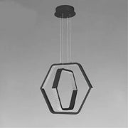 Trade Shop - Lampadario A Sospensione Led 48 W Esagonale Effetto Cristallo Moderno Nero 31845 -