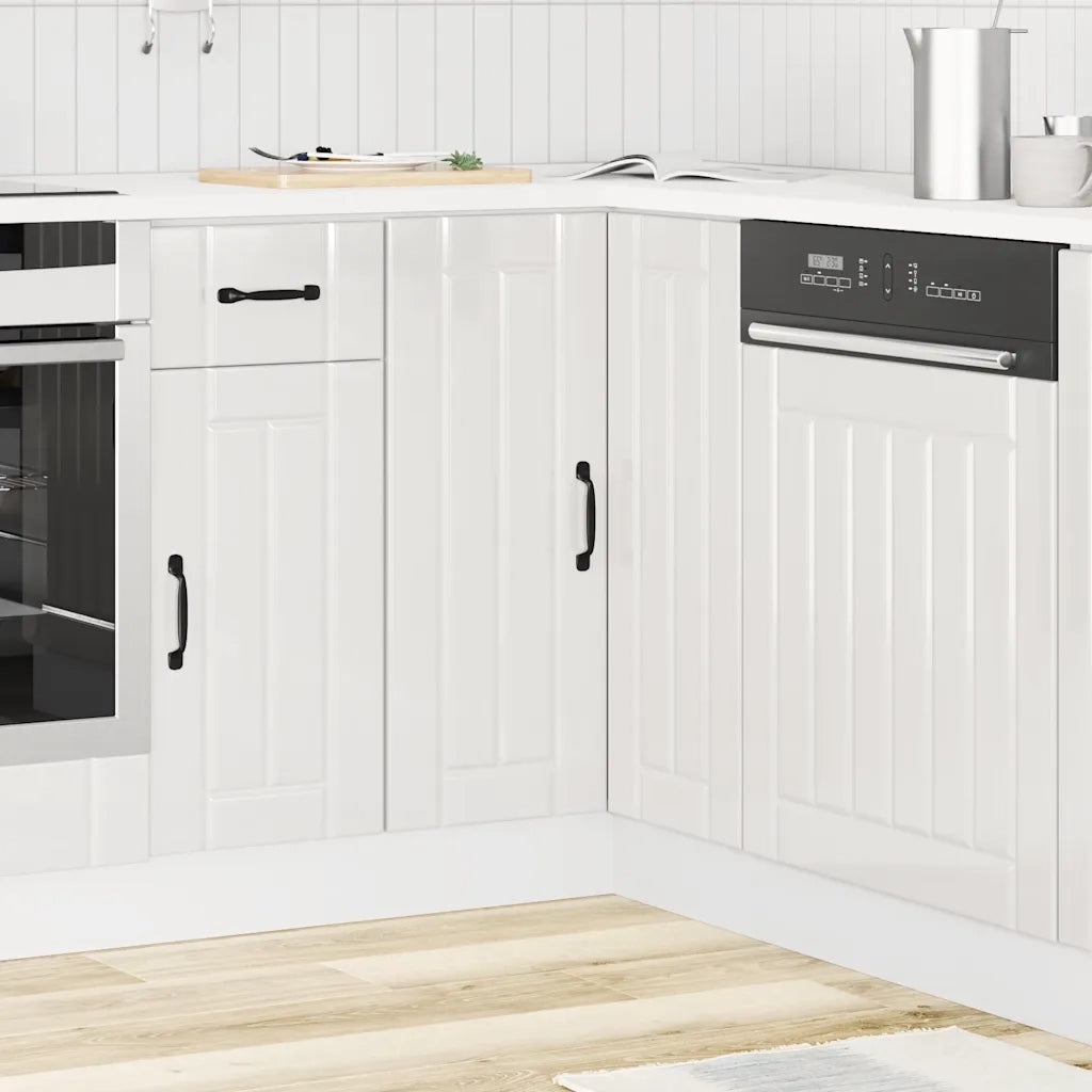 Pensile da cucina | Mobile Base ad Angolo Cucina Lucca Bianco Lucido in Truciolato