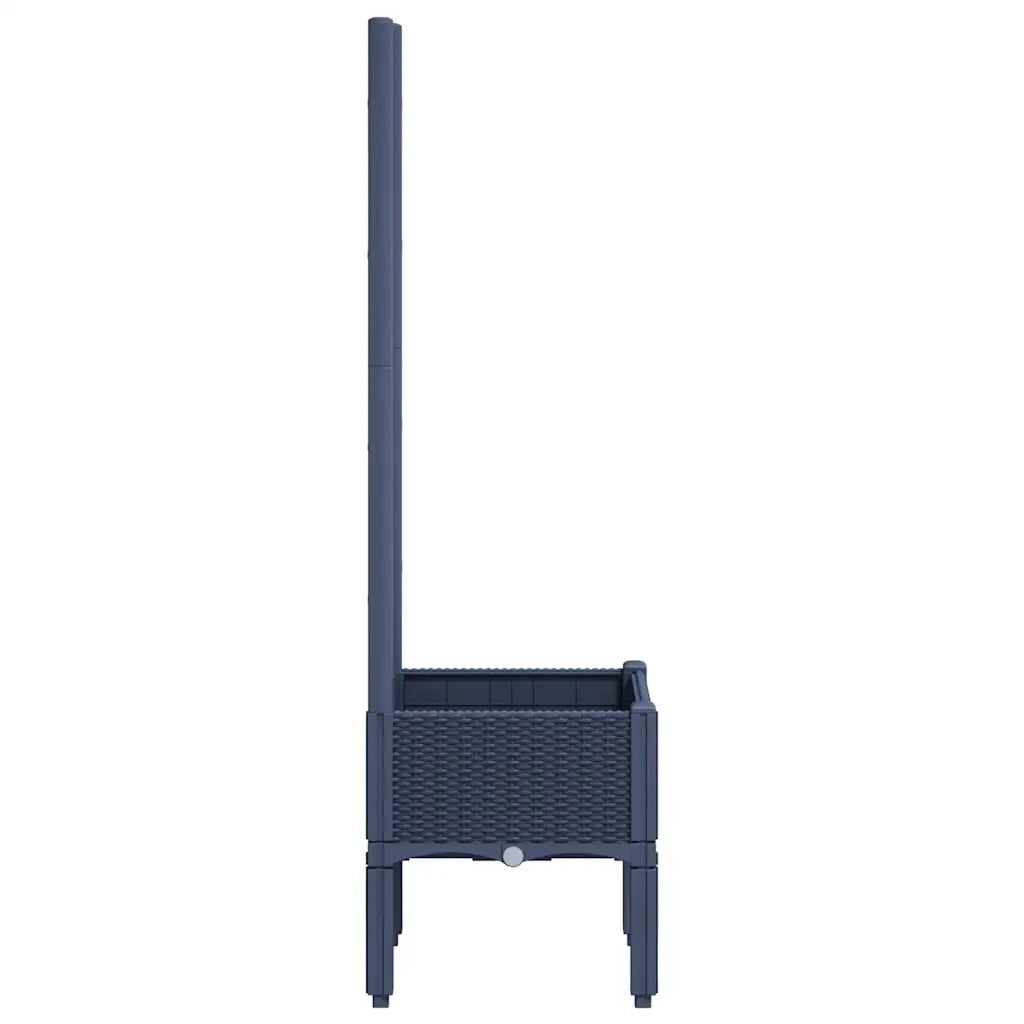 Fioriera Giardino con Traliccio Grigio Blu 40x40x142 cm PP 367916