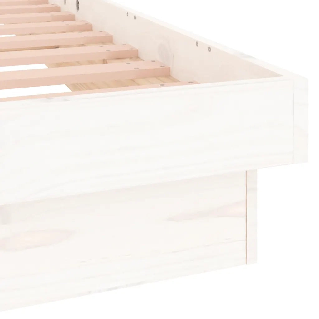 Giroletto LED-Struttura Letto con LED Bianco 180x200cm Super King in Legno Massello 674819
