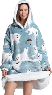 Piumino Sherpa Extra Grande Fleece, deken per la notte, abbigliamento caldo per donne e uomini, morbido, coperta invernale - piumino di pelliccia - coperta da abbracciare