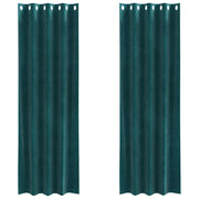 Tende Oscuranti | Tende Blackout 2 pz Verde Scuro 140 x 260 cm Velluto