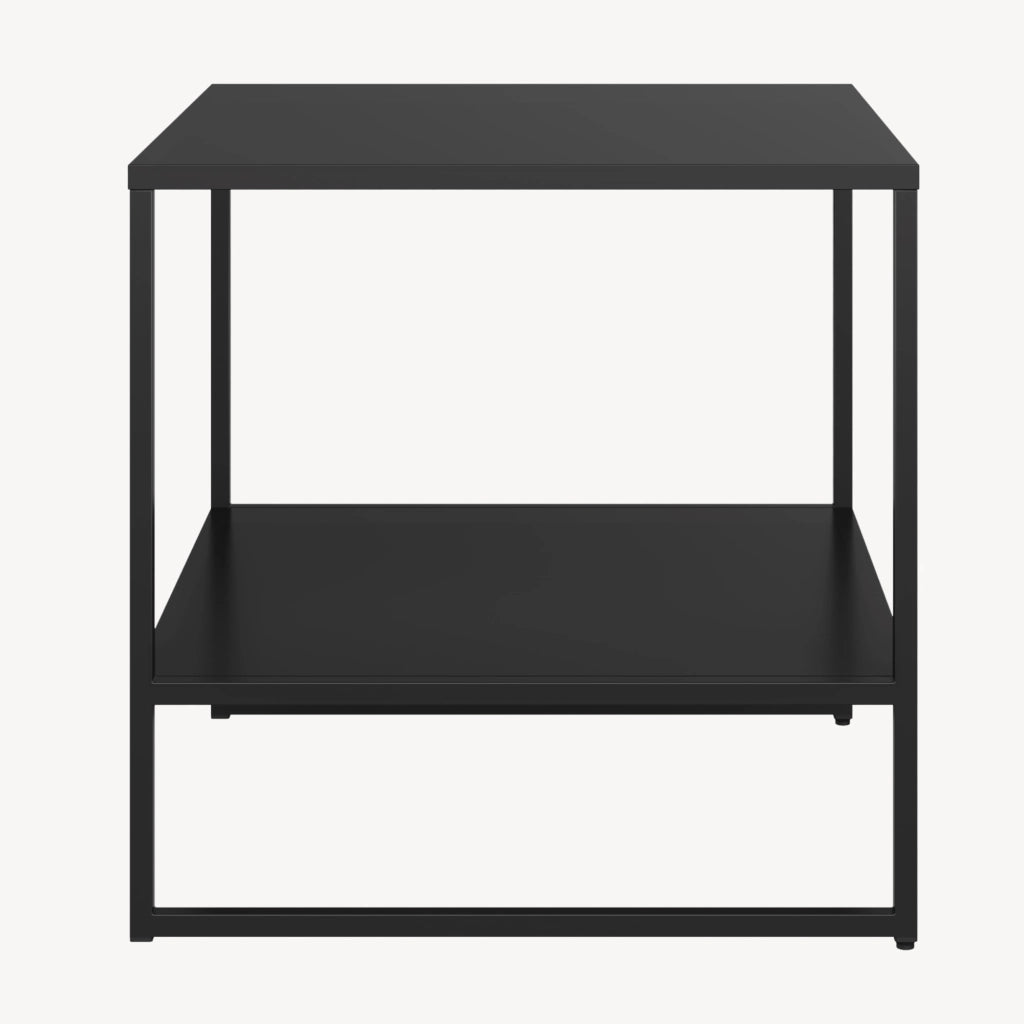 Tavolino Salsnes in Acciaio con Ripiano 53 x 51 x 51 cm - Nero [en.casa]
