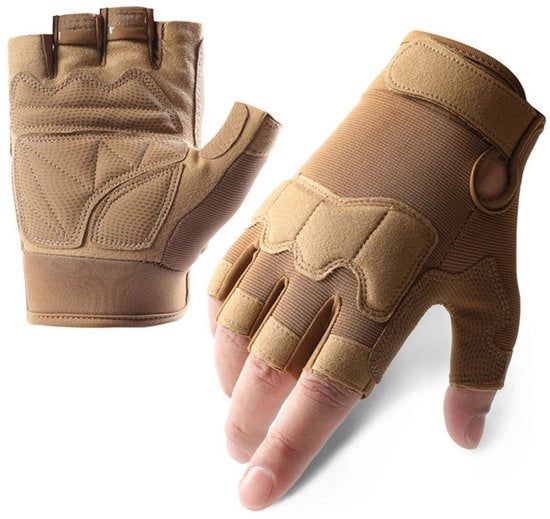 Mani esterne tattiche per uomo e donna - Mani esterne senza dita - Mani esterne per bicicletta - Adatte per sport all'aperto, motocicletta, bicicletta, allenamento, airsoft, tiro, caccia, camminata (L)