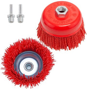 Set di borchie in nylon da 2 pezzi, Ø 100 mm, per sega a nastro e trapano - M14 x 2 filo - Smaltimento ruggine & laccio metallico