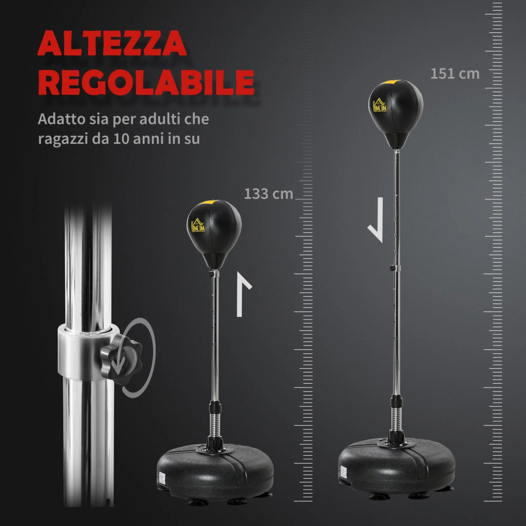 Sacco da Boxe ¨C zephmum ¨C Altezza Regolabile, Guanti Inclusi, Oro, 45x45x133-151cm