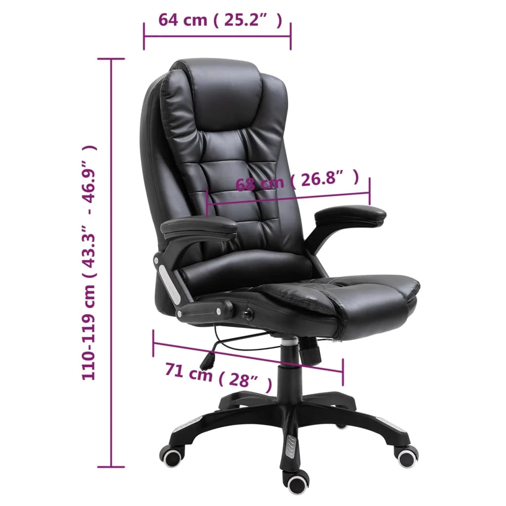 Sedia da ufficio/sedia da studio/sedia per computer in similpelle nera 02_0024044