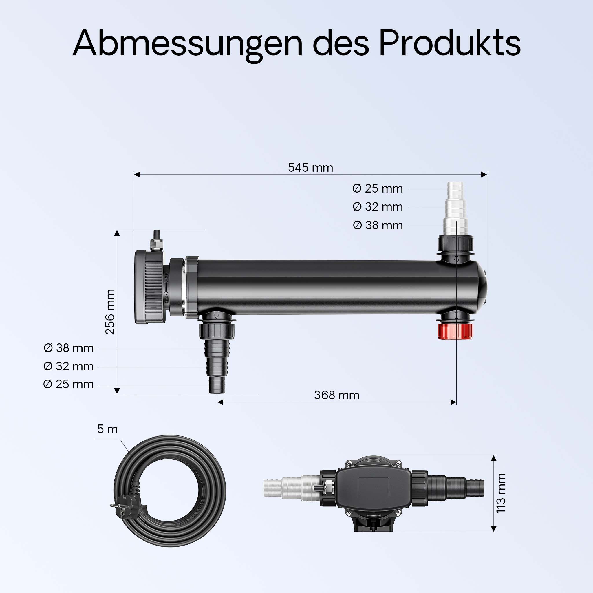 CUV-336 Chiarificatore acqua per laghetti 36W Sterilizzatore UVC