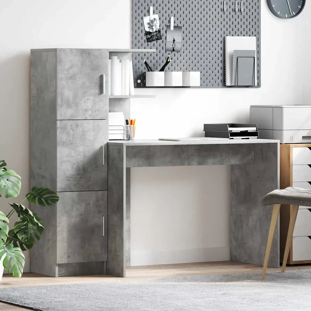 Scrivania 2 pcs Grigio cemento 3337292