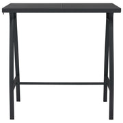 Tavolo da Bar da Giardino Nero 110x60x110 cm in Vetro Temperato 48121