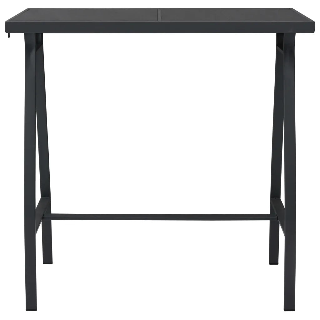 Tavolo da Bar da Giardino Nero 110x60x110 cm in Vetro Temperato 48121