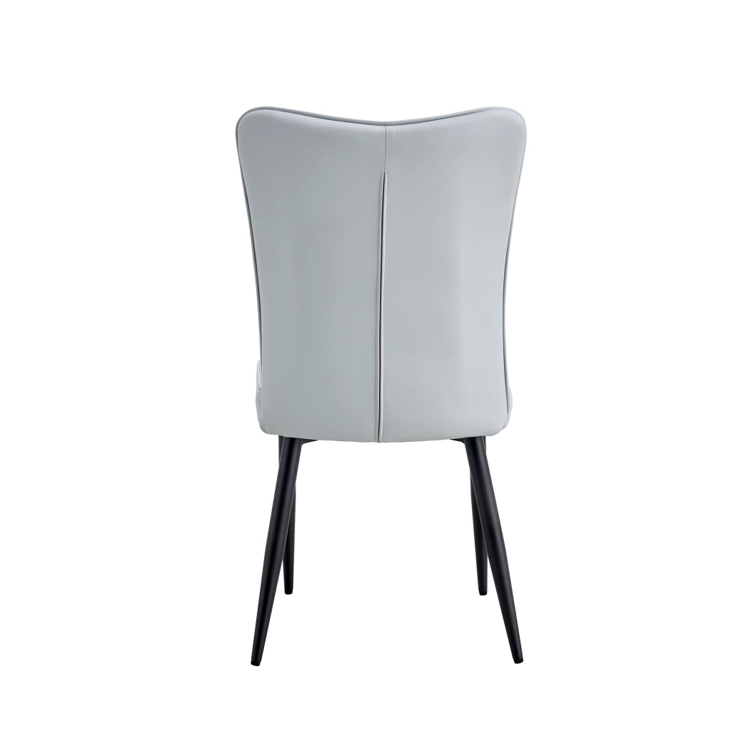 Set Tavolo Rotondo e 2 Sedie da Pranzo ¨C Xylo ¨C Piano MDF, Gambe Nere, Seduta Grigio Chiaro