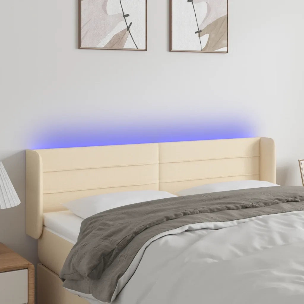 Testiera a LED-Testata con LED Crema 147x16x78/88 cm in Tessuto 311134