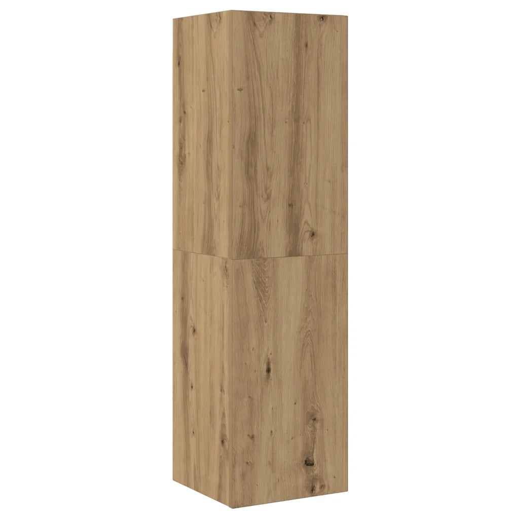 Set Mobile TV 5 pz Montato a Parete Rovere in Legno Multistrato