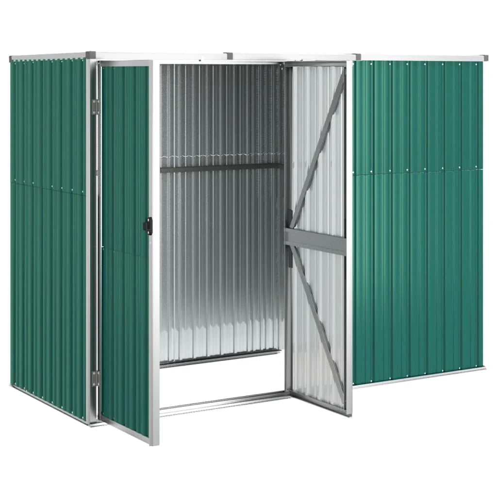 Casetta da giardino cabina ripostiglio casetta da esterno robusta casetta per attrezzi 225 x 89 x 161 cm acciaio zincato verde 02_0022430