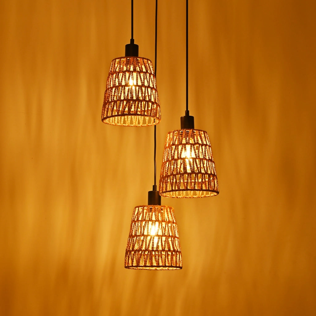 Lampada a sospensione ZMH vintage nera E27 a 3 luci per cucina (lampadina non inclusa)