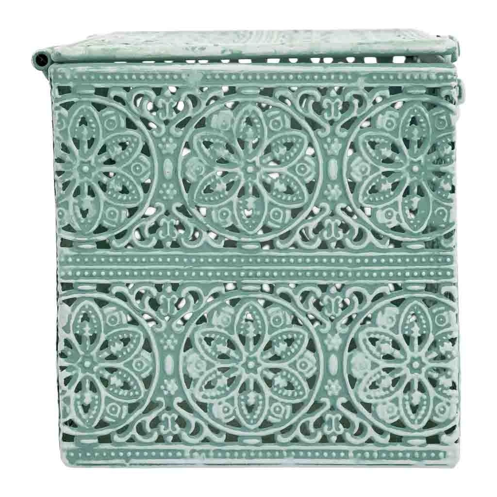 Scatola in metallo verde 20.5x12.5x11.5h cmh cm