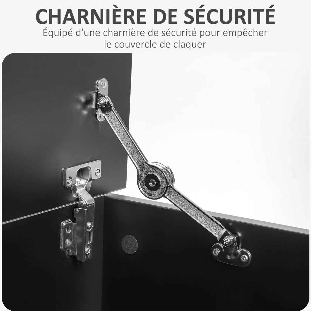 Coffre de rangement grande capacit¨¦ ¨C zephmum ¨C legno 100x40x40 cm nero