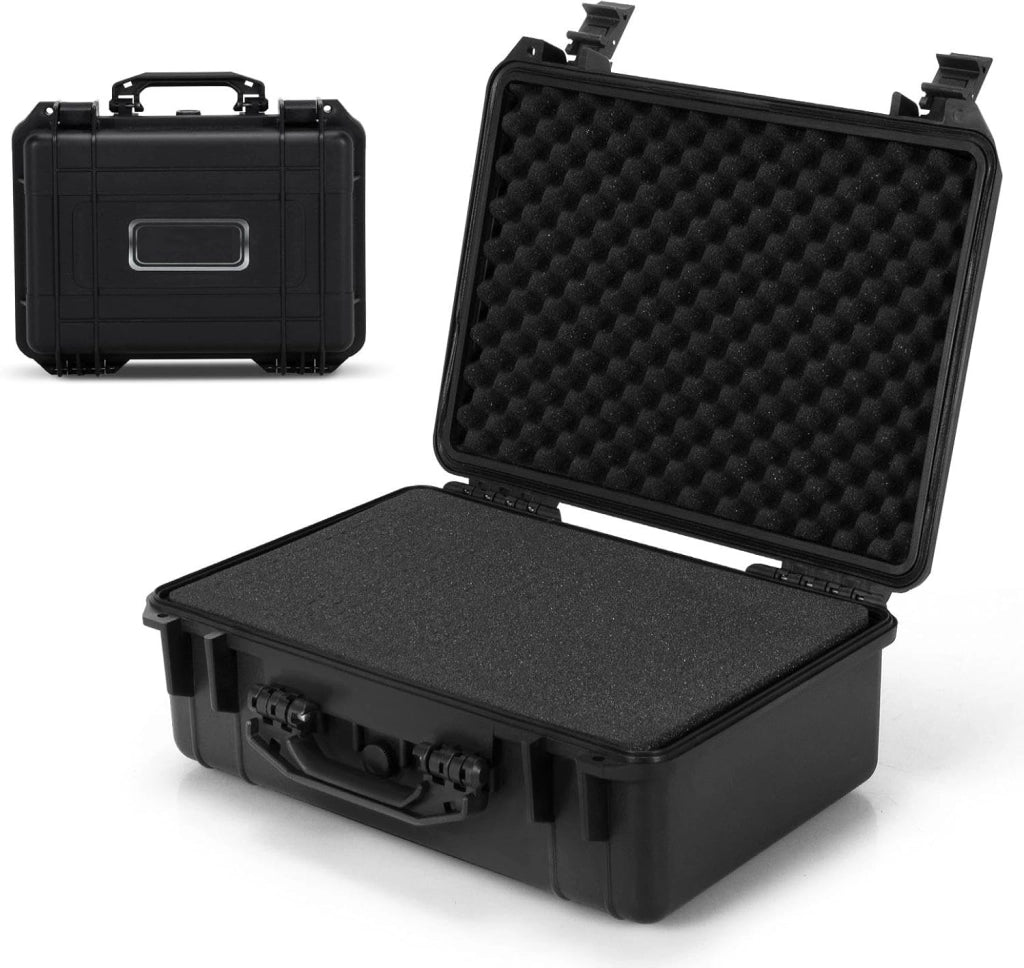 Valigetta di stoccaggio, custodia impermeabile con schiuma adattabile e valvola di compensazione della pressione, scatola di immagazzinaggio macchina fotografica, per attrezzi, Gopro, obiettivi