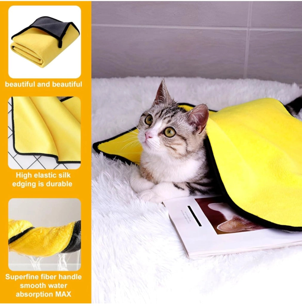 Asciugamano In Microfibra Assorbente Per Cani Gatti Animali 50x100cm EArt.30275