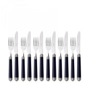 DORICO Ghiera Argento Anticato, Posate Set 12 Pz Frutta, Casa