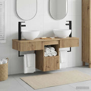 Set di mobili per il bagno 3 pz Rovere Artigianale 3405586