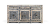 Credenza con tre cassetti e quattro ante in legno di sheesham