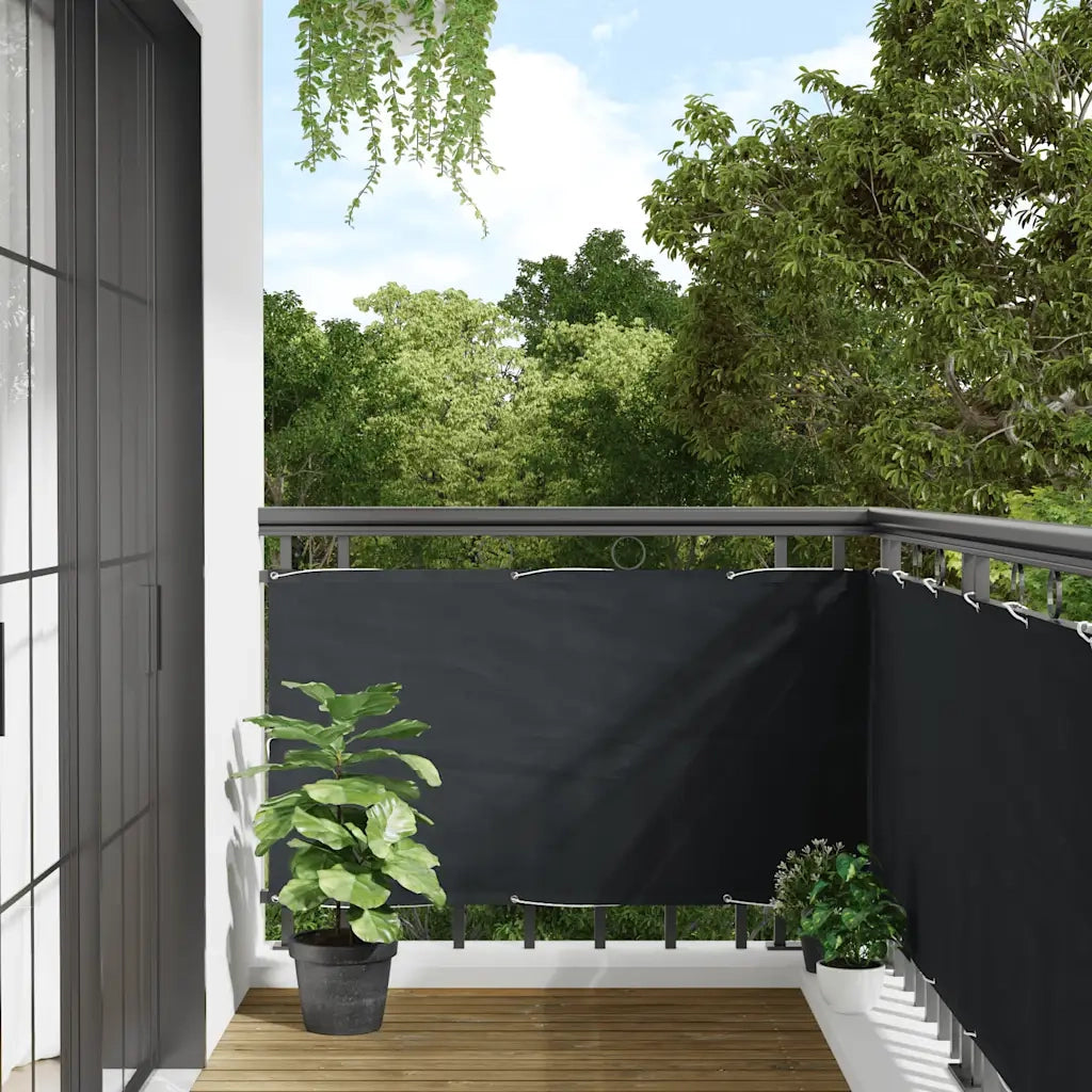 Paravento da Balcone-Pannello per balcone in Tessuto Oxford 75x600 cm Antracite