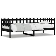 Letto singolo | Letto per adulti | Dormeuse Nera 80x200 cm in Legno Massello di Pino